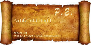 Palásti Emil névjegykártya